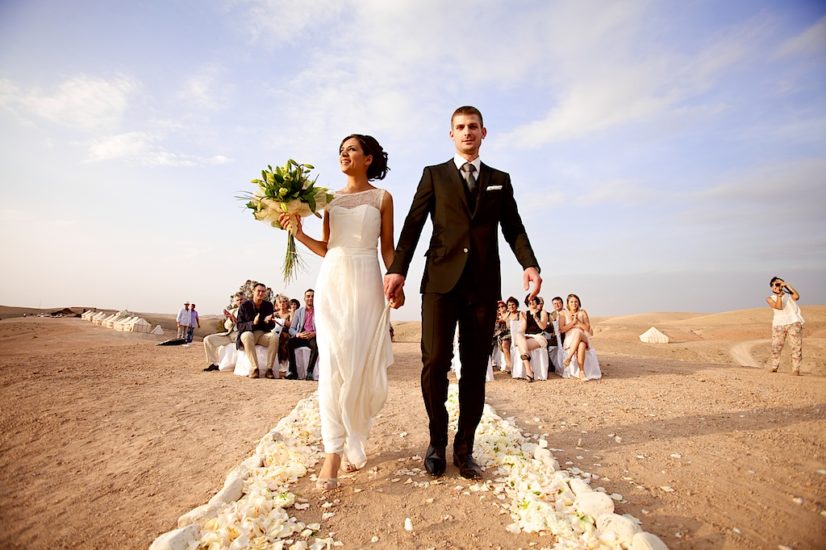 wedding in Marrakech La Pause ceremony ©lasdecoeur