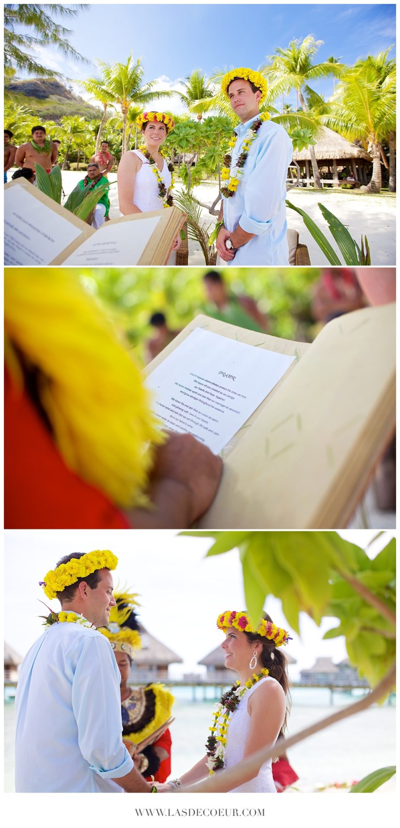 Mariage dans les iles Bora Bora Tahiti cérémonie polynesienne ©lasdecoeur