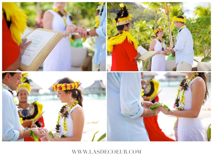 Mariage dans les iles Bora Bora Tahiti cérémonie polynesienne ©lasdecoeur