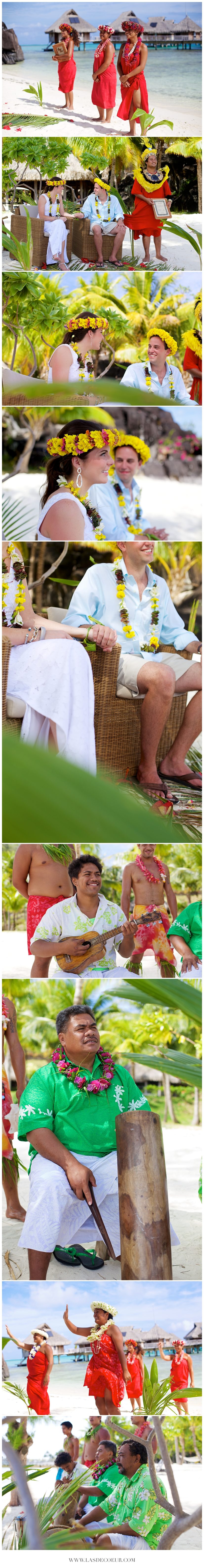 Mariage dans les iles Bora Bora Tahiti cérémonie polynesienne ©lasdecoeur