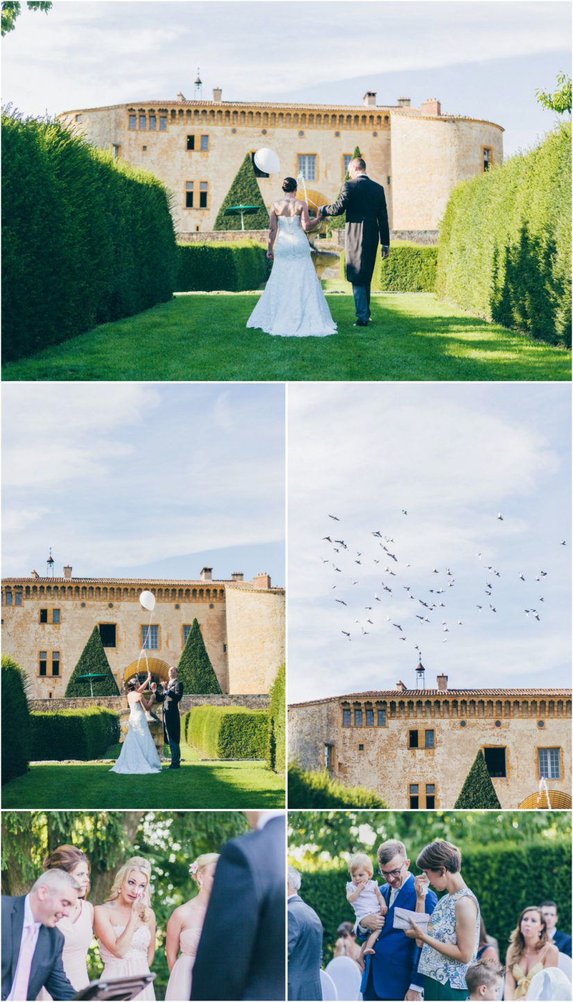 luxury wedding photographer ceremony chateau Bagnols Burgundy France