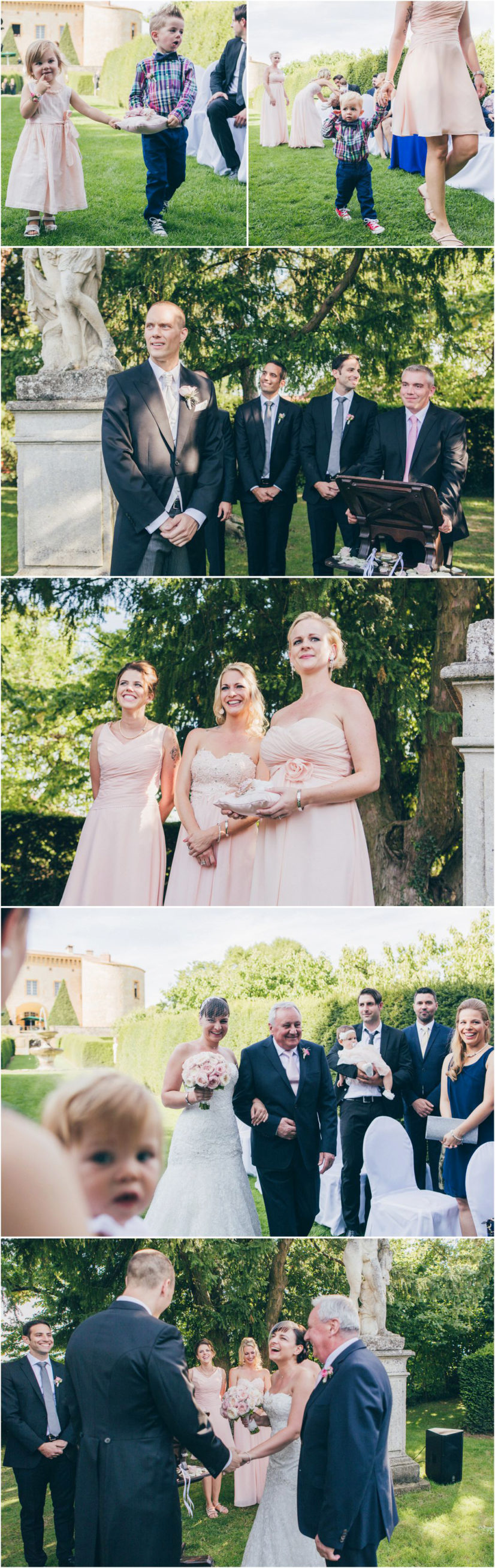 French wedding photographer ceremony chateau Bagnols France