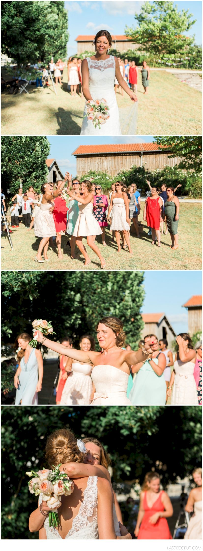 photographe mariage Bordeaux jeté de bouquet