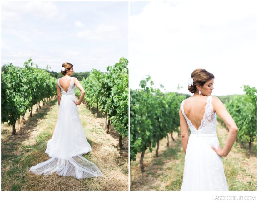 Mariée dans les vignes