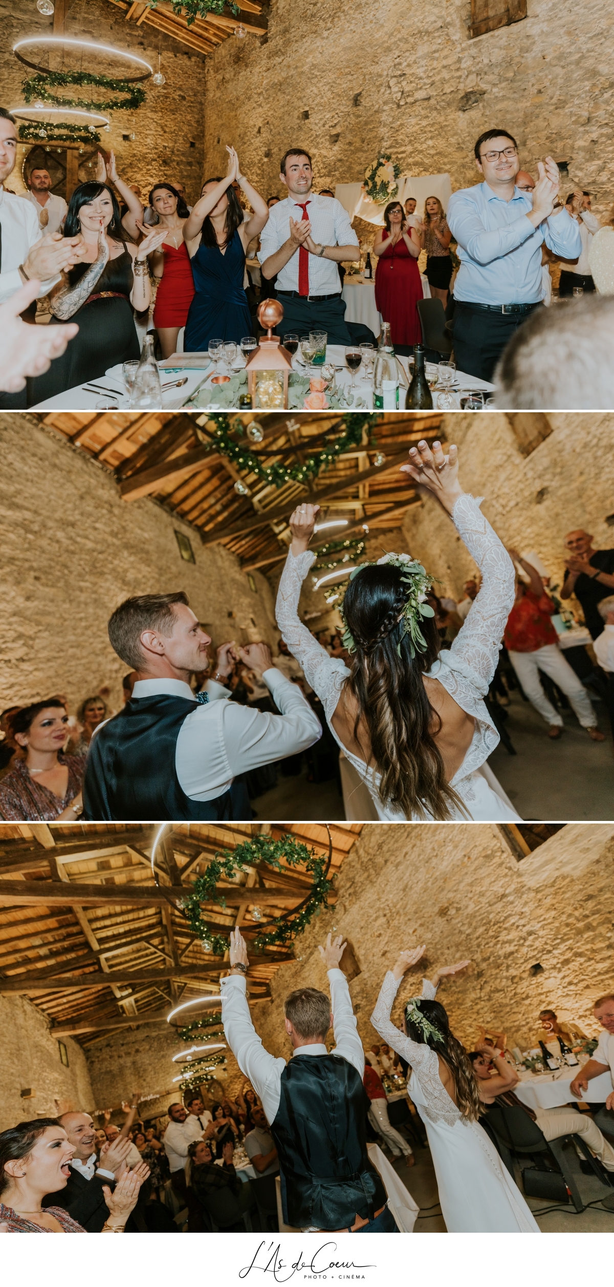 entrée des mariés mariage bohème château de la Gallée photographe Mariage Lyon ©lasdecoeur
