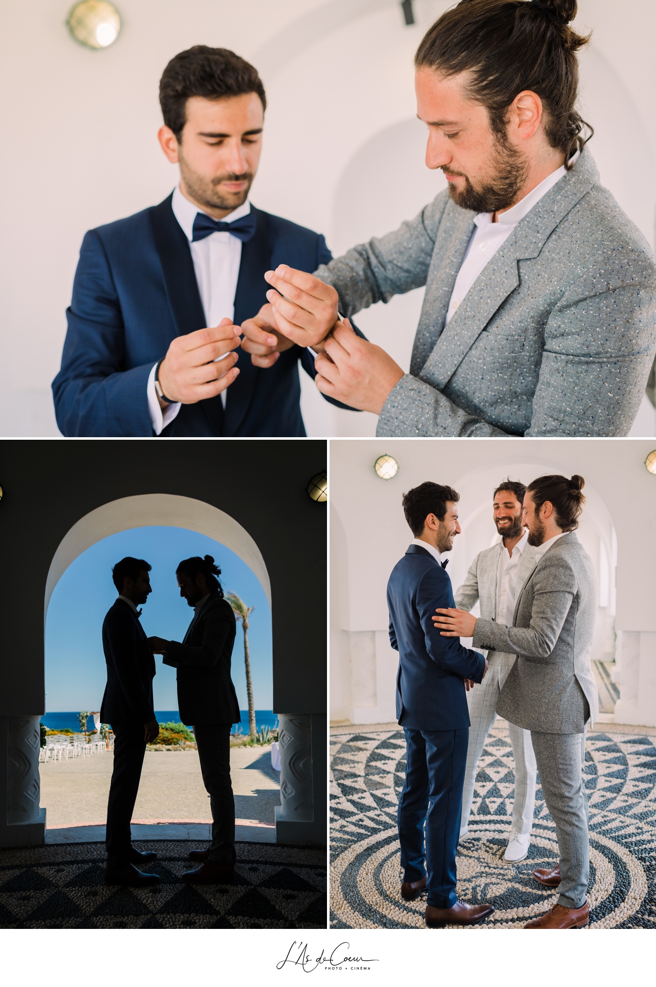 Photographe mariage grece - wedding photographer greece préparatifs marié témoins
