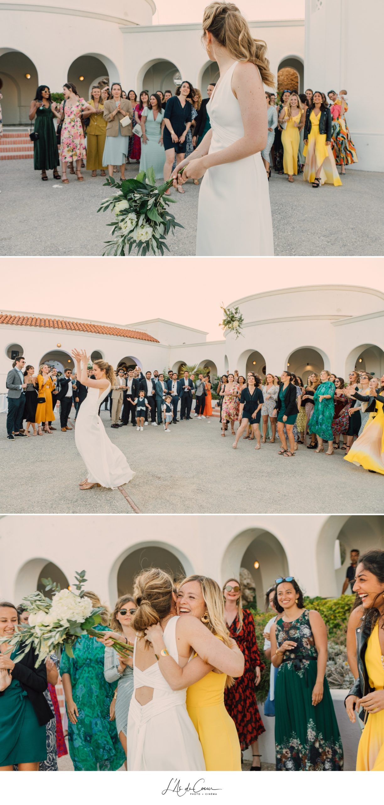Photographe mariage grece - wedding photographer greece photo lancé du bouquet